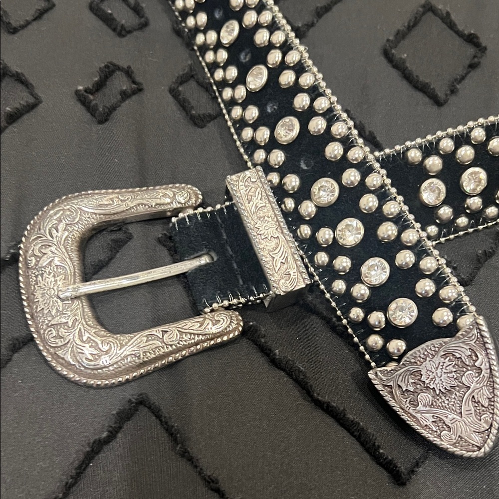 Guess Black Belt with Silver Accents